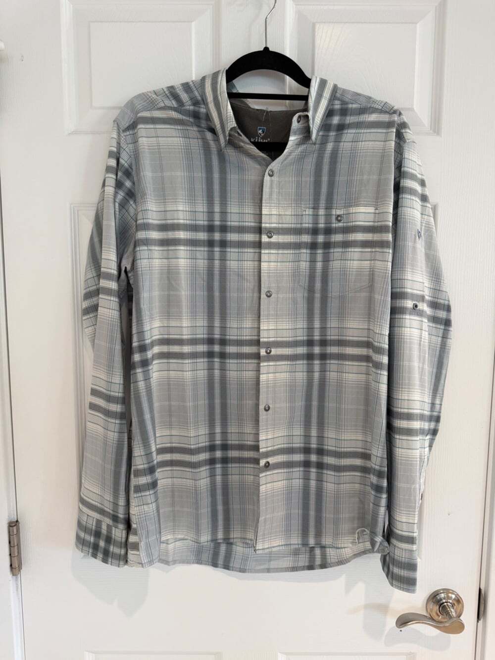 NEW Kuhl Men's Response Lite Plaid LS Shirt Large Harbor Mist New w/Tags UPF30